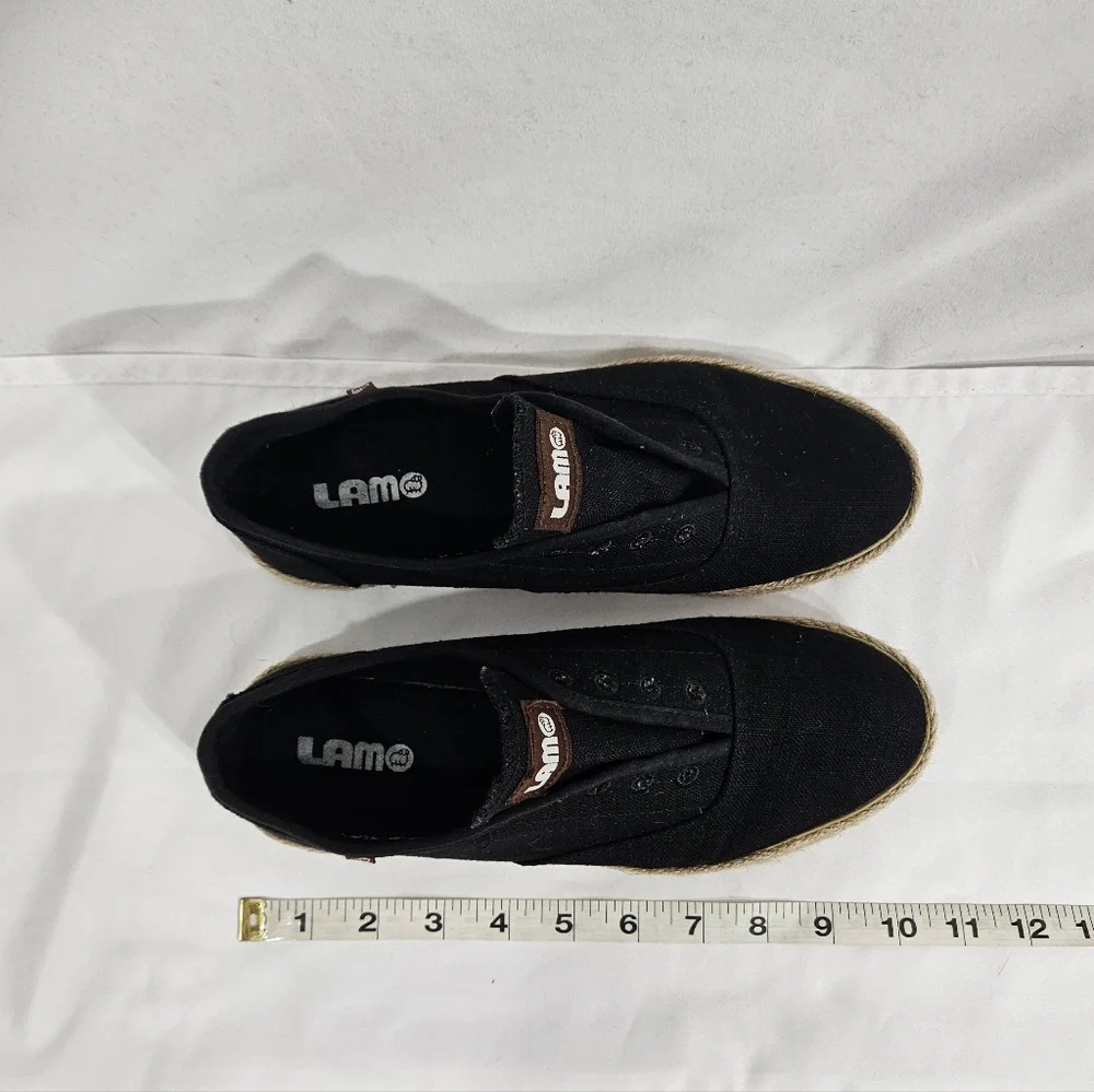 Lamo Black Canvas Carey Espadrilles Womens Size 8.5